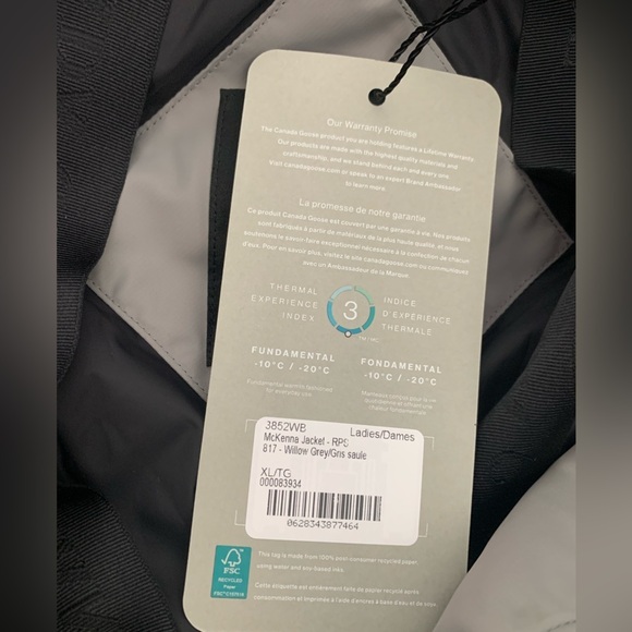 Canada Goose McKenna Water Resistant 625 Fill Down Jacket Willow Grey NWT - Picture 10 of 12